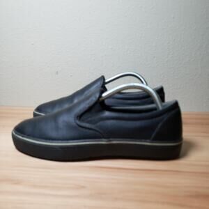 TredSafe Women's 8 Slip On Leather Shoes Black Slip Resistant‎ Work Shoe Casual